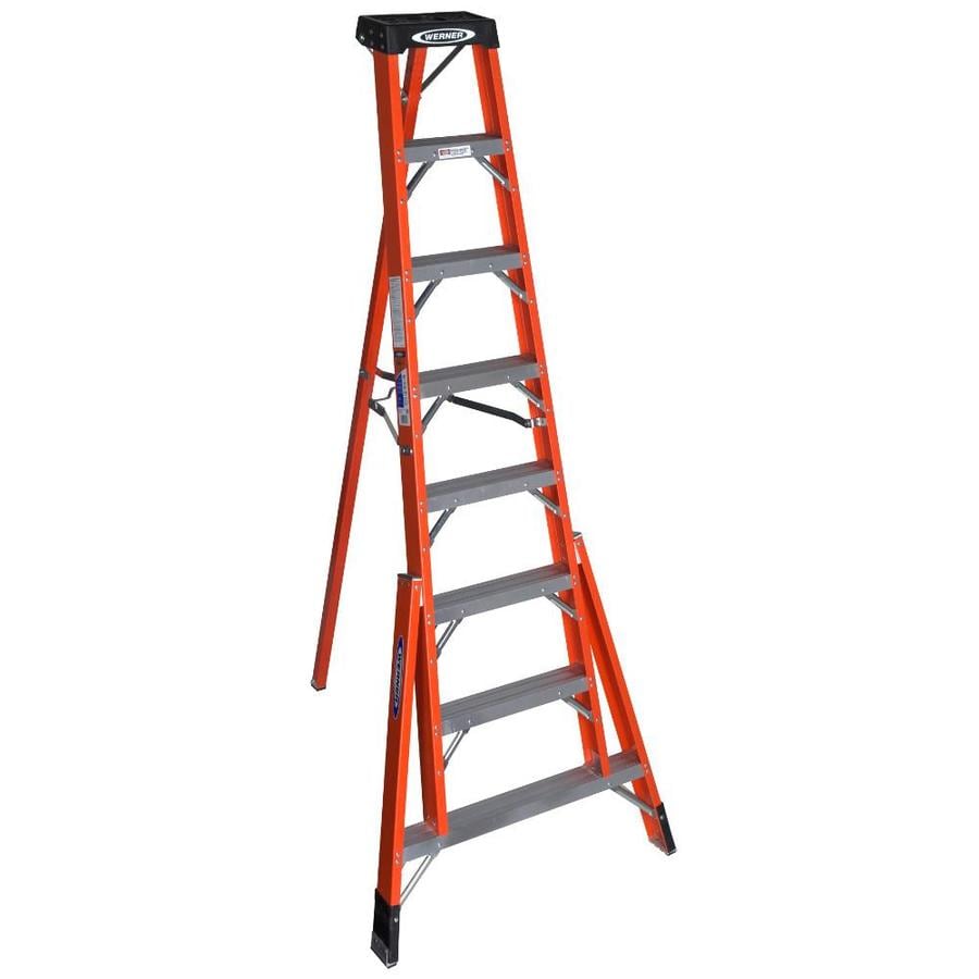 Werner 8 Ft Fiberglass 300 Lb Type Ia Tripod Ladder At Lowes Com