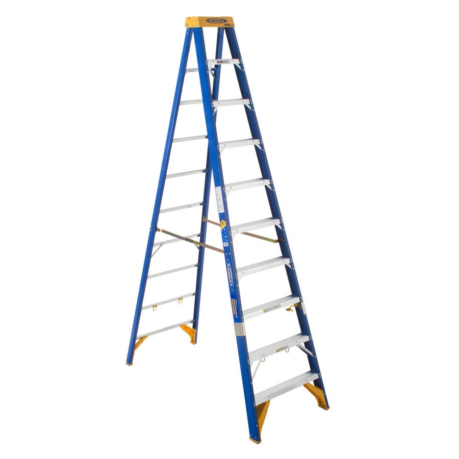 Shop Werner 10 Ft Fiberglass Type 1AA 375 Lbs Capacity Step Ladder   051751076394 