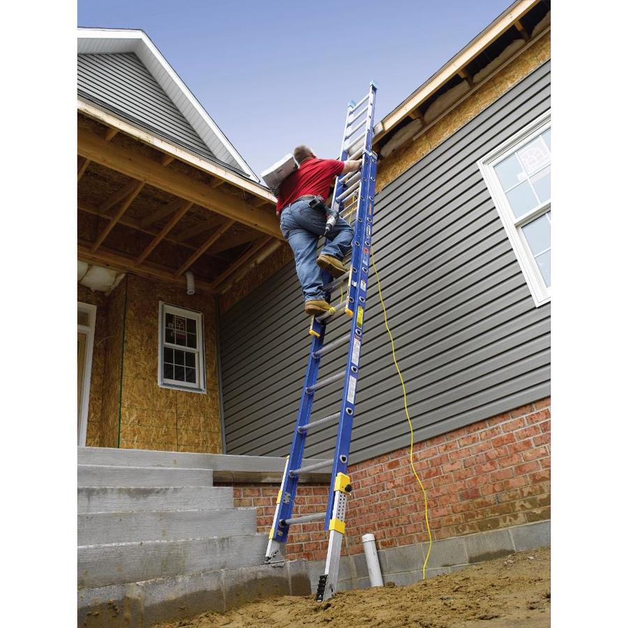 Werner D8200 Fiberglass 24-ft Type 1A - 300 lbs. Extension Ladder in ...