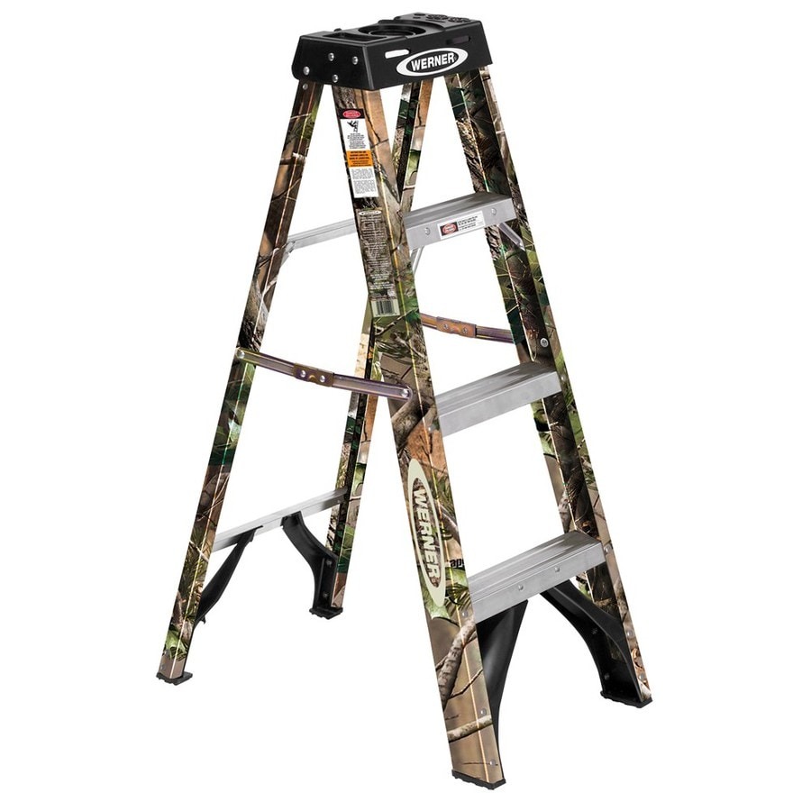 Werner FS104X9190 4-ft Fiberglass 250-lb Type I Camo Step Ladder