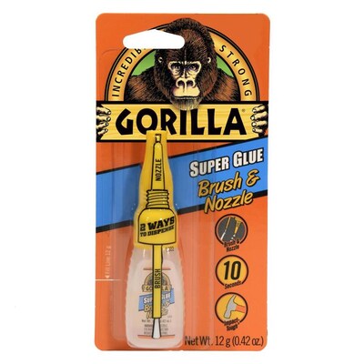 Gorilla Brush And Nozzle 12 Gram Super Glue Clear Multipurpose