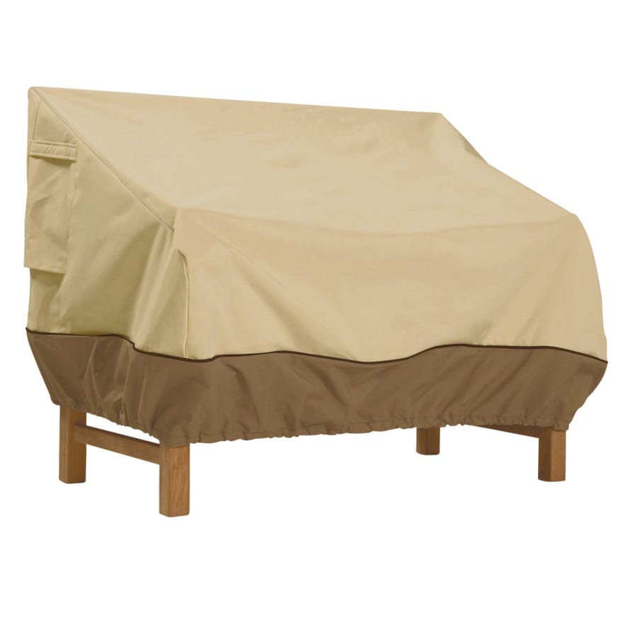 Classic Accessories Veranda Pebble And Bark Polyester Bench Cover In