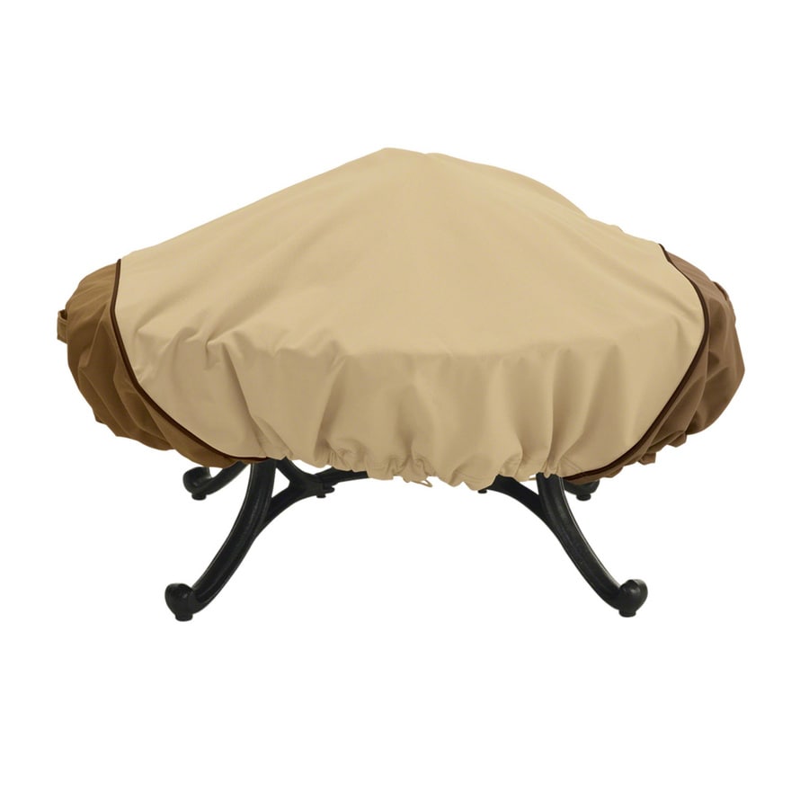 Classic Accessories 44 In Pebble Bark Earth Round Firepit Cover At