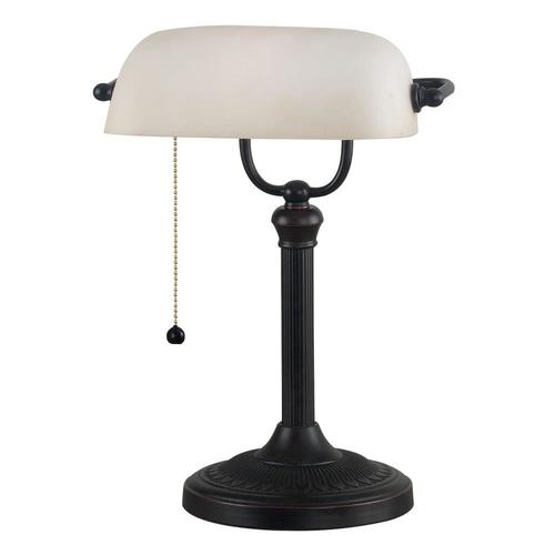 Kenroy Home Amherst 15.25in Oil Rubbed Bronze Bankers Desk Lamp with