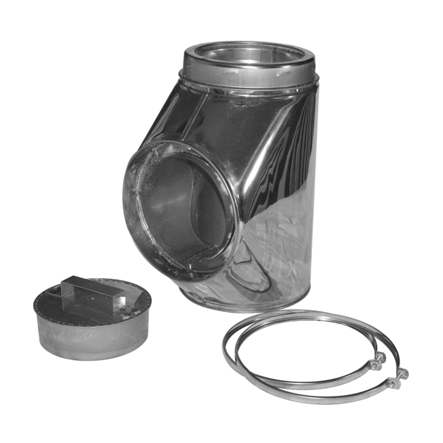 Selkirk 8-in Stainless Steel Insulated Tee with Cap at Lowes.com