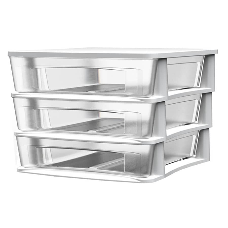 Style Selections 14 5 In W X 12 75 In H 3 Drawers White Clear