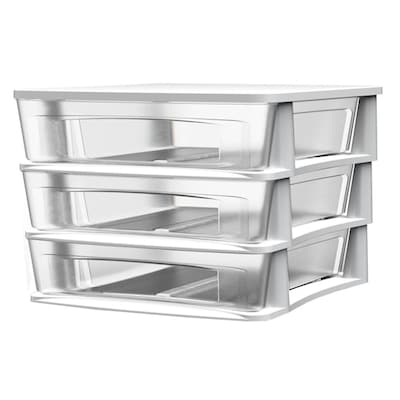 Style Selections 14 5 In W X 12 75 In H 3 Drawers White Clear