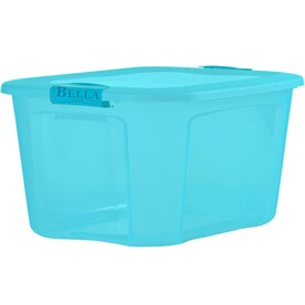 Bella Storage Solution 18-Gallon Blue Tote with Latching Lid