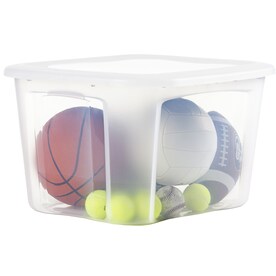 Style Selections Bella 18-Gallon Clear Tote with Standard Snap Lid