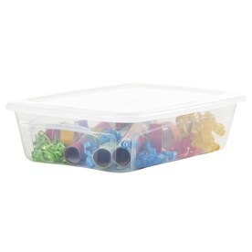 Style Selections Bella 7-Gallon (28-Quart) Clear Base White Lid Underbed Tote with Standard Snap Lid