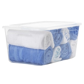 Style Selections Bella 13.5-Gallon Clear Tote with Standard Snap Lid