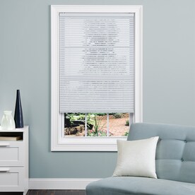 Mini Blinds At Lowes Project Source 1 In Cordless White Vinyl Light Filtering Mini Blinds Common 31