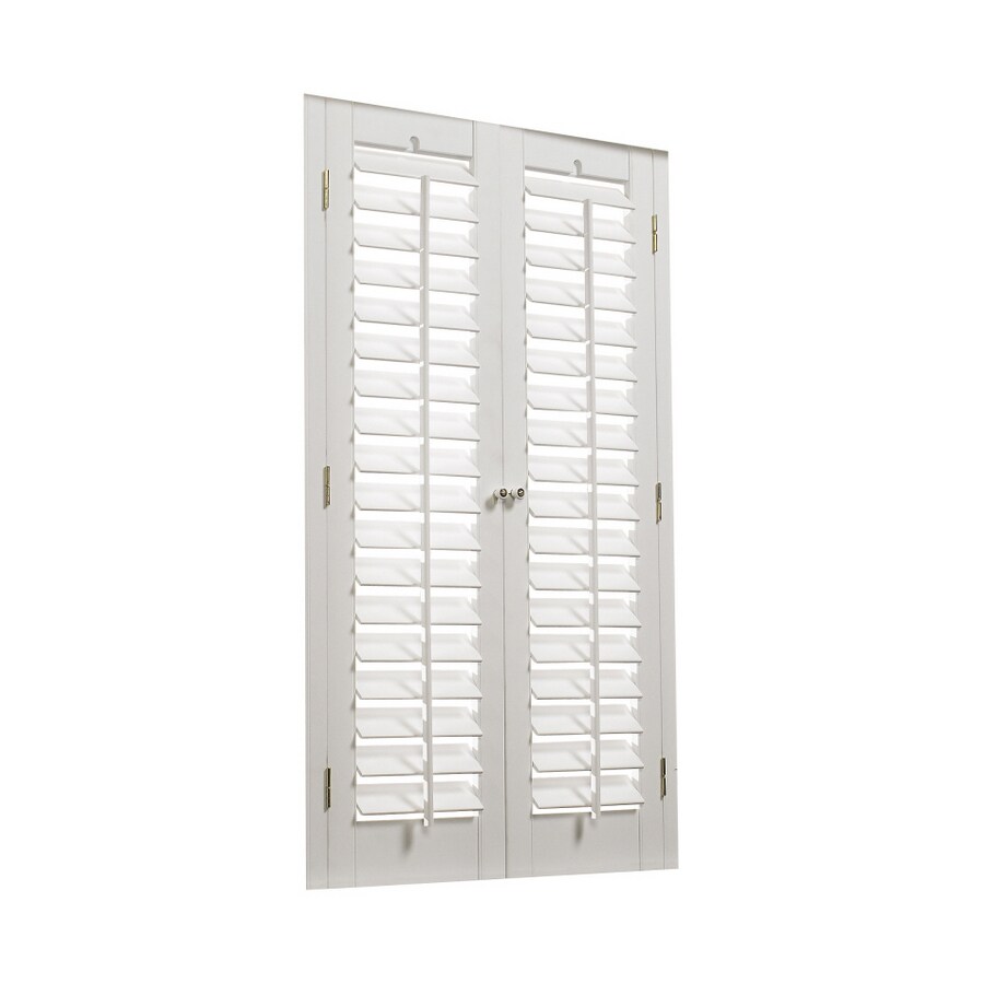 allen + roth 31-in to 33-in W x 36-in L Plantation White Faux Wood ...