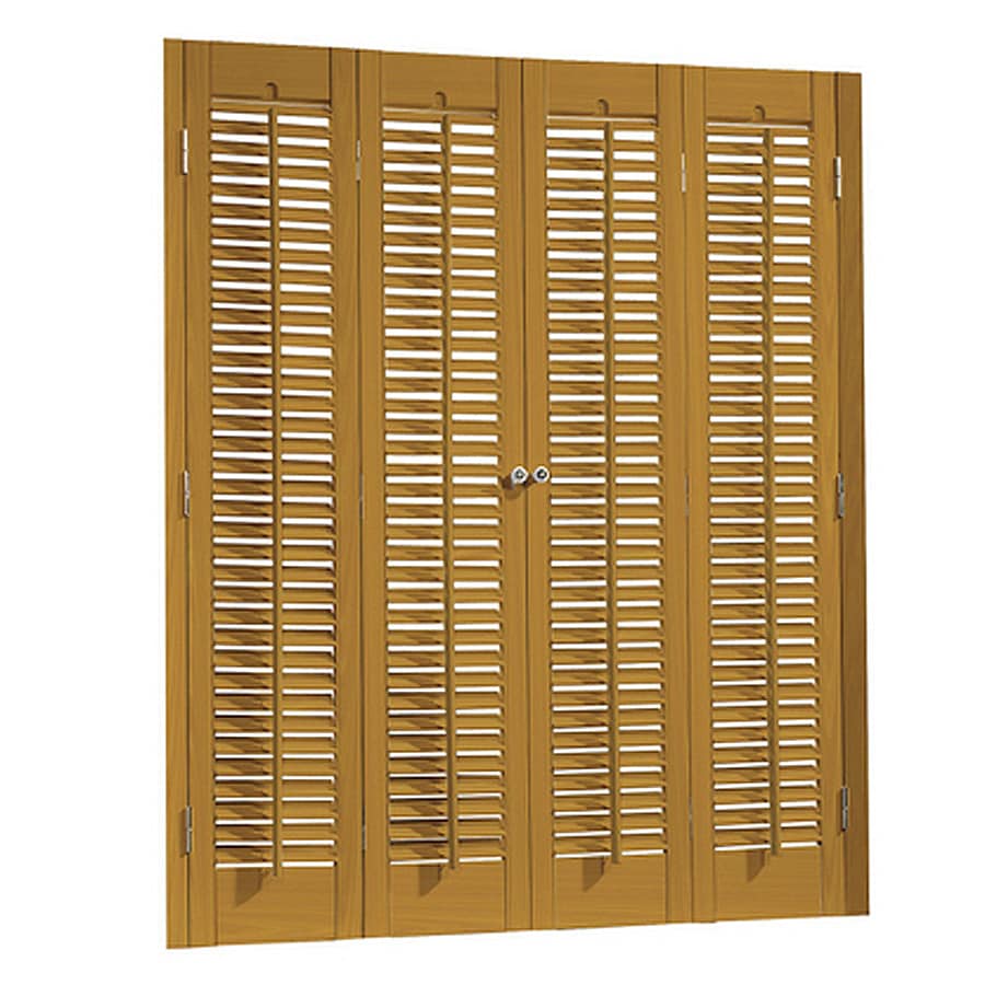 Allen Roth 39 In To 41 W X 28 L Colonial Golden Oak Faux Wood Interior Shutter The Shutters Department At Lowes Allen Roth 39 In To 41 W X 28 L