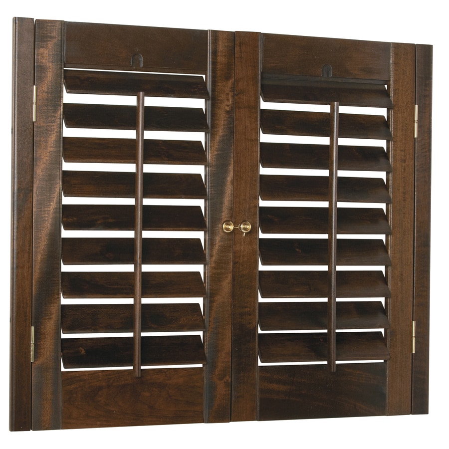 35 In 37 In W X 36 In L Plantation Mahogany Wood Interior Shutter