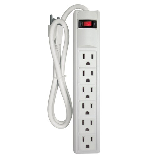 Project Source 6-Outlet Power Strip with Built-In Circuit Breaker in ...