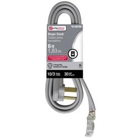 Utilitech 6-ft 10 AWG Gray Plastic Power Cord