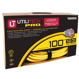 Utilitech 100-ft 15-Amp 12-Gauge Yellow Outdoor Extension Cord