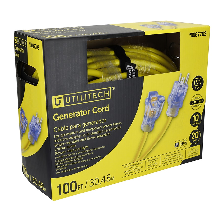 Shop Utilitech Pro 100-ft 20-Amp 110-Volt 1-Outlet 10 