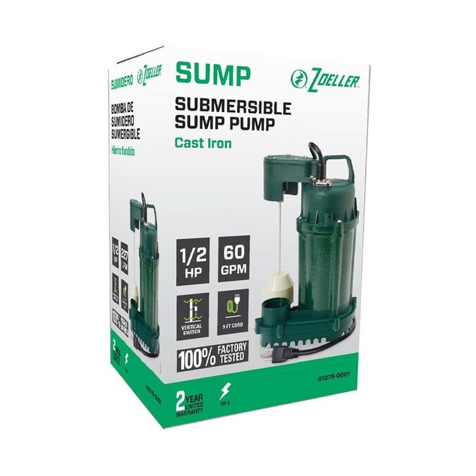 Zoeller 0.5-HP Cast Iron Submersible Sump Pump in the Water Pumps ...