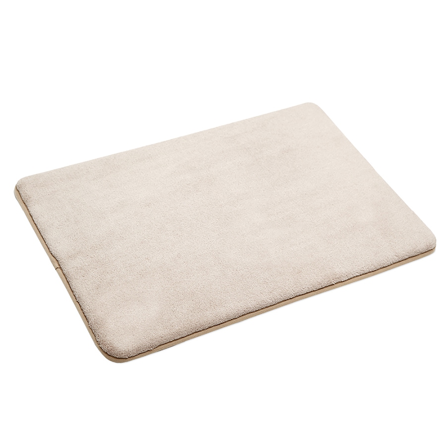 Allen + roth 17-in x 24-in Beige Microfiber Memory Foam Bath Mat at ...