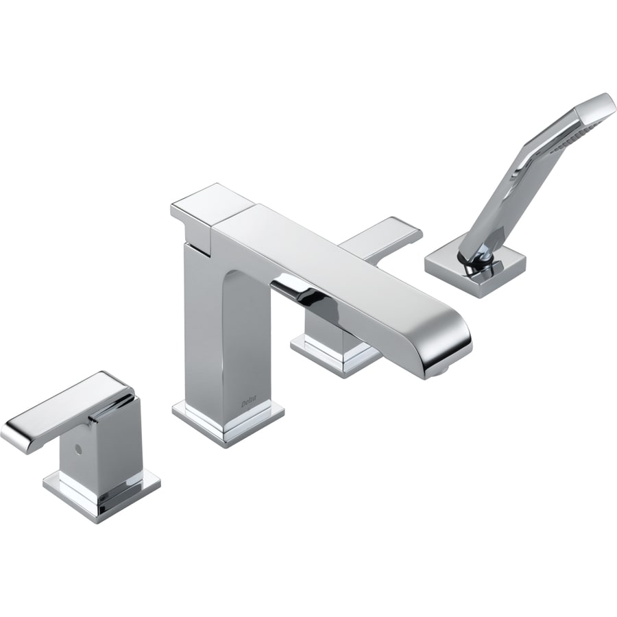 Delta Arzo Chrome 2-Handle Adjustable Deck Mount Tub Faucet at Lowes.com