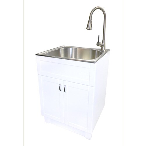 transform 25-in x 22-in 1-Basin Freestanding Stainless Steel Utility ...