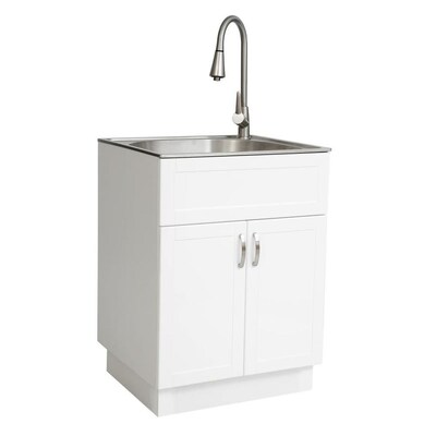 Transform 21 34 In X 24 17 In 1 Basin White Freestanding Stainless