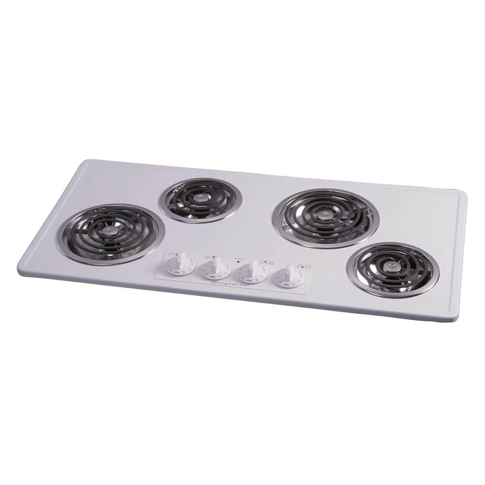 Frigidaire 36 Inch Electric Cooktop Color White At Lowes Com