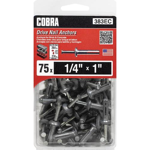 Cobra 75Pack 1in x 1/4in NailDrive Anchors in the Concrete Anchors