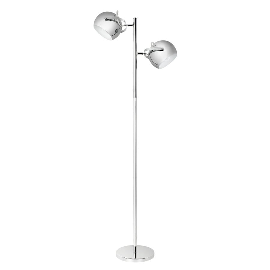 Globe Electric Mile 61 In Chrome Foot Switch Multi Head Floor Lamp Globe Electric Mile 61 In Chrome Foot Switch Multi Head Floor Lamp With Metal Shade