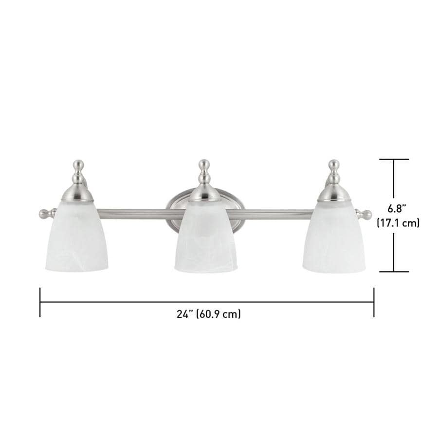 Globe Electric Diana 3-Light Nickel Modern/Contemporary Vanity Light in ...