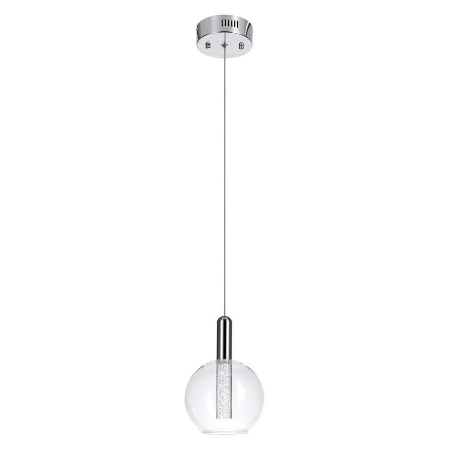 Globe Electric Alicia Chrome/Polished Glam Clear Glass Globe Integrated LED Pendant Light