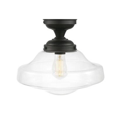 Lucerne 13 In W Dark Bronze Clear Gl Semi Flush Mount Light Lucerne 13 In W Dark Bronze Clear Gl Semi Flush Mount Light