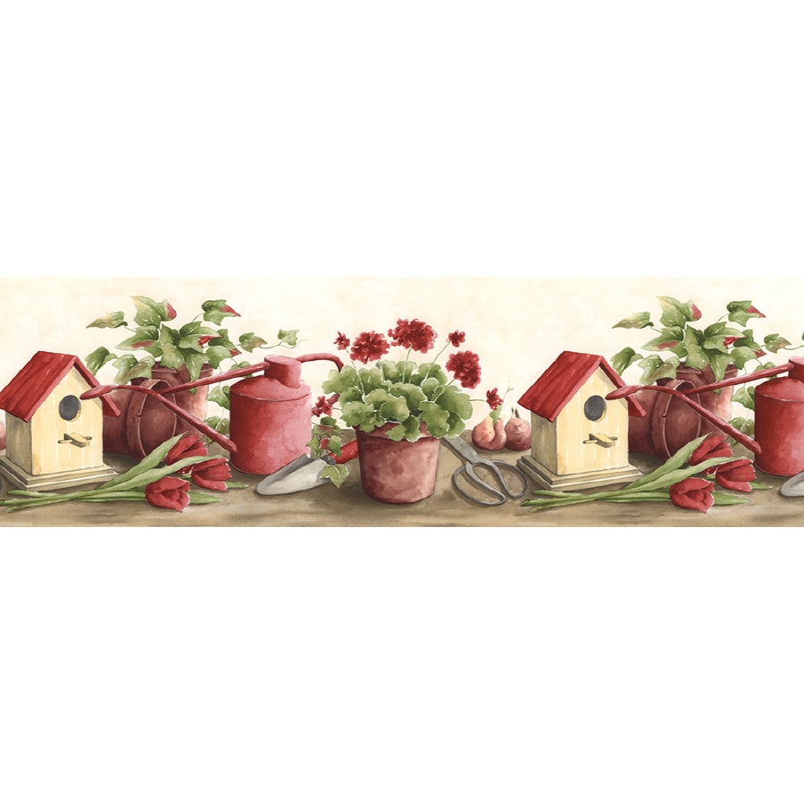 Shop Norwall 9.5-in Red Prepasted Wallpaper Border at Lowes.com