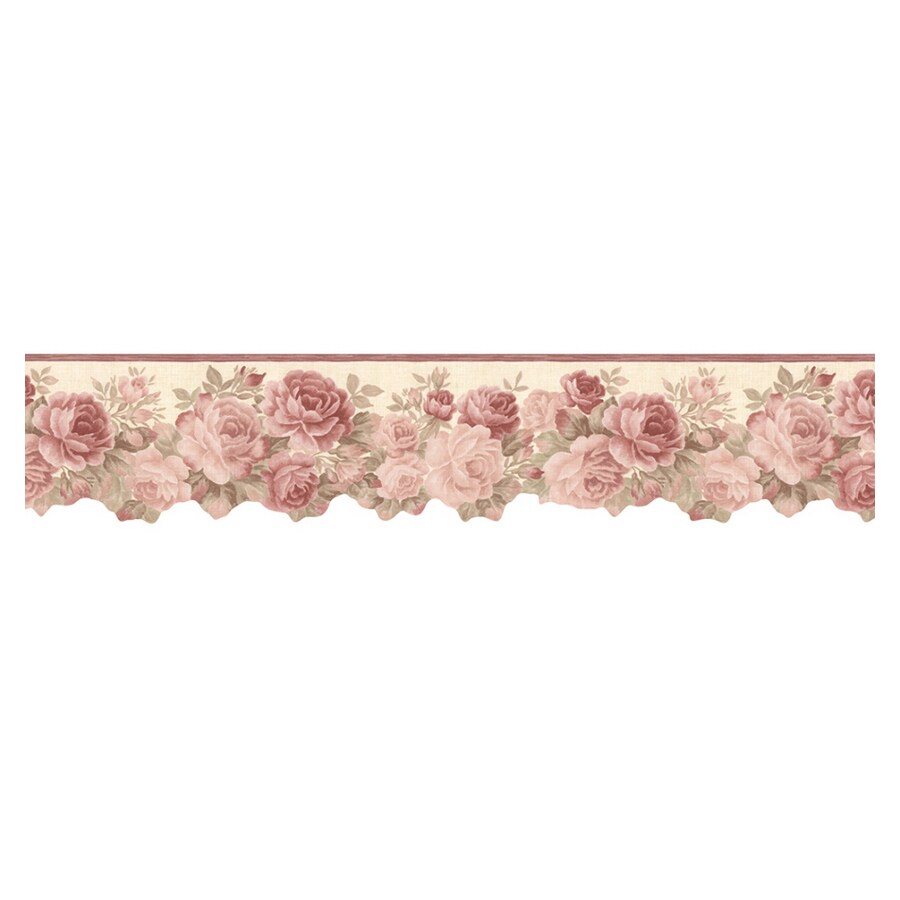 Norwall 7" DieCut Rose Prepasted Wallpaper Border in the Wallpaper Borders department at