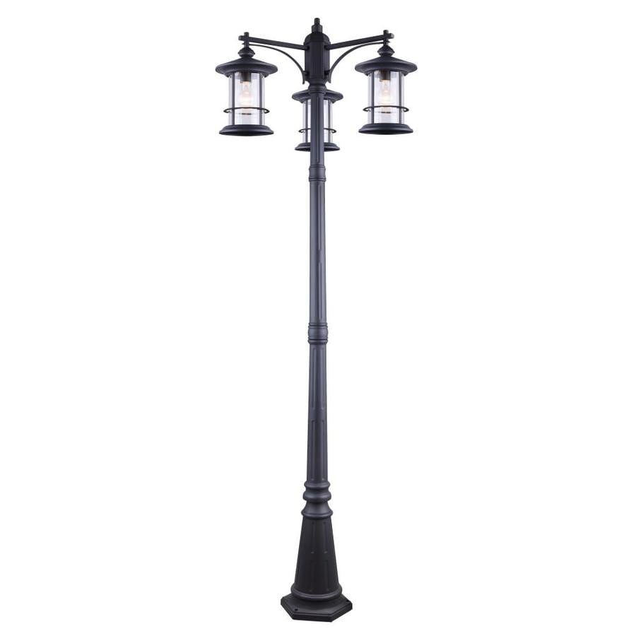 Canarm Treehouse 1 Light Post Light Black with Clear Glass IOL