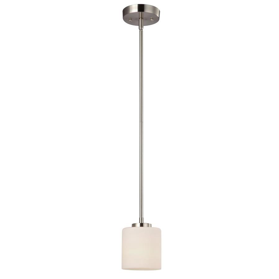 Canarm Leigha Brushed Nickel Modern/Contemporary Frosted Glass Cylinder ...