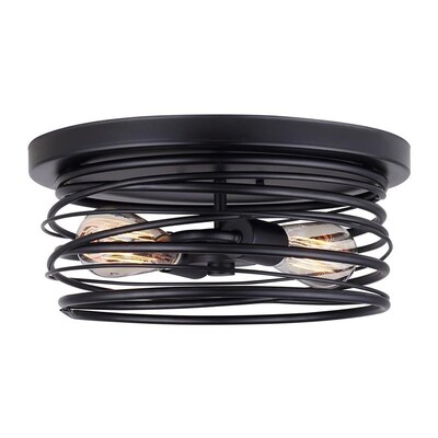 Canarm Ryland 13-in Black Industrial Flush Mount Light Canarm Ryland 13-in Black Industrial Flush Mount Light