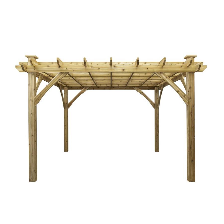 Cedarshed Pergola 12-ft W x 12-ft L x 9-ft Cedar Wood Attached Pergola ...