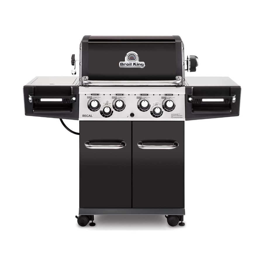 Broil King Regal 490 Black, and Black Chrome 4Burner Natural Gas Grill