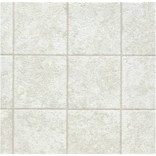 Domco 6ft W White Tile LowGloss Finish PreCut Vinyl Sheet Vinyl at