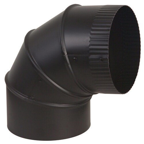 IMPERIAL 8in x 8in 90Degree Black Steel Stove Pipe Elbow in the