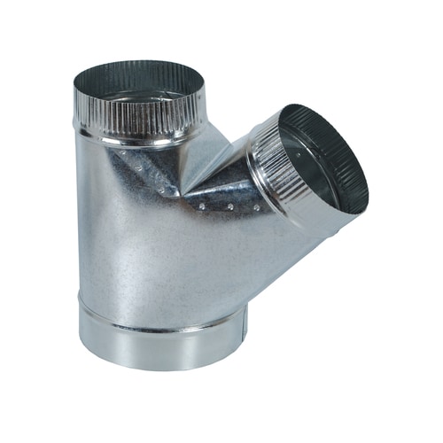 IMPERIAL 8in dia x 6in dia x 6in dia Crimped Galvanized Steel Full Flow Duct Wye in the Duct