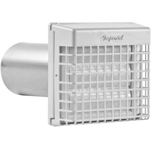 IMPERIAL 4in Dia Plastic Louvered with Guard Dryer Vent Hood at