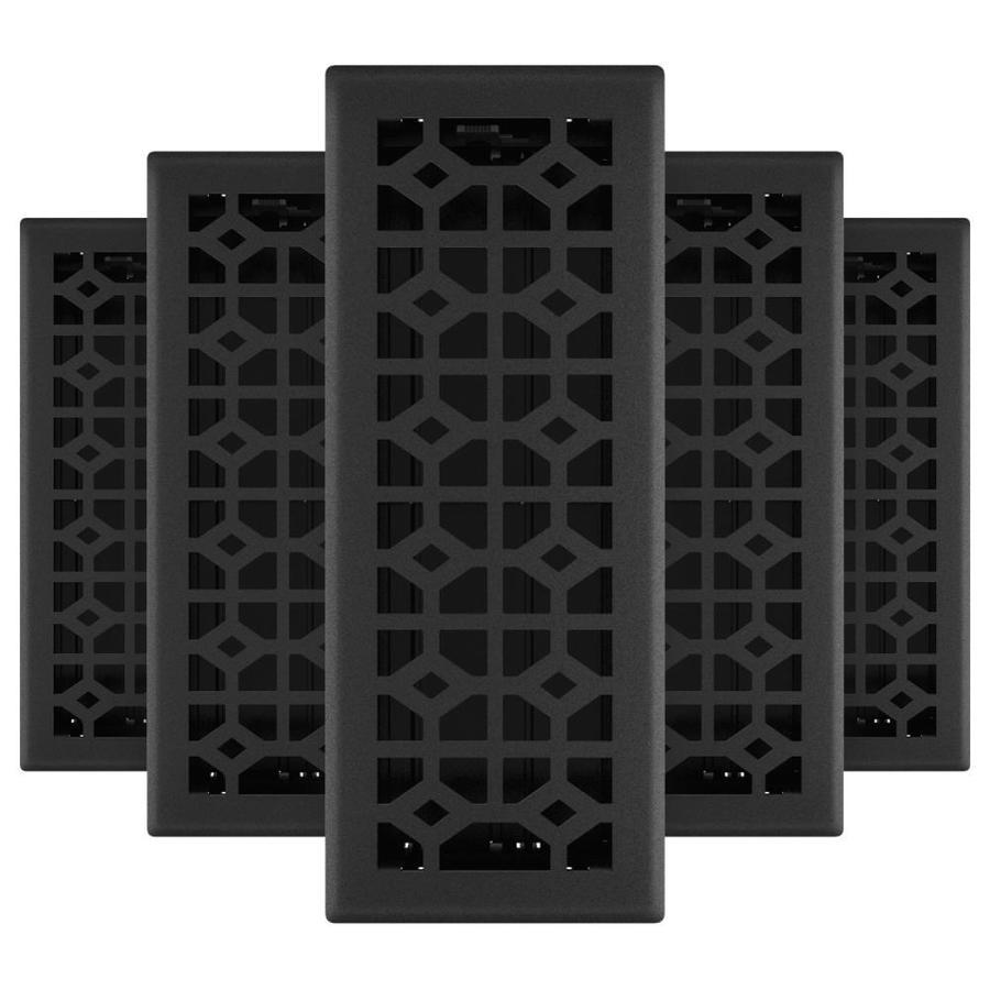 IMPERIAL 4in x 12in Templar Black Iron Floor Register, 5Pack in the
