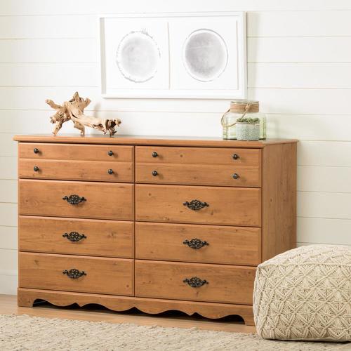 South Shore Furniture Prairie Country Pine 8 Drawer Dresser At