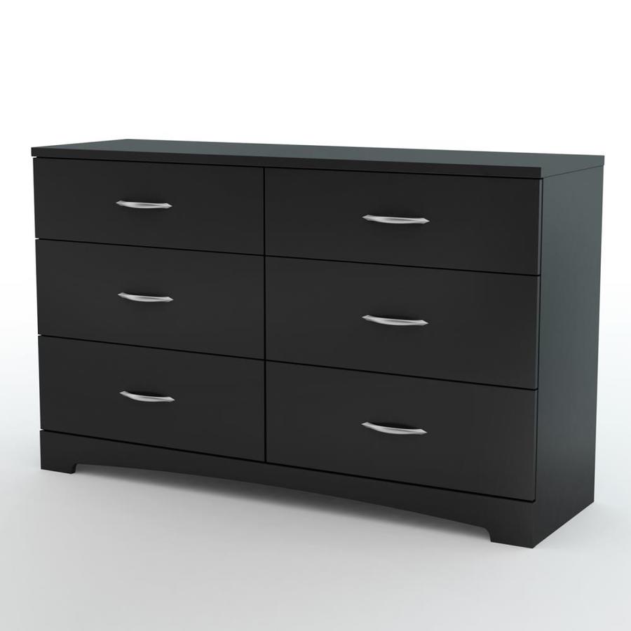 South Shore Furniture Step One Pure Black 6 Drawer Dresser At