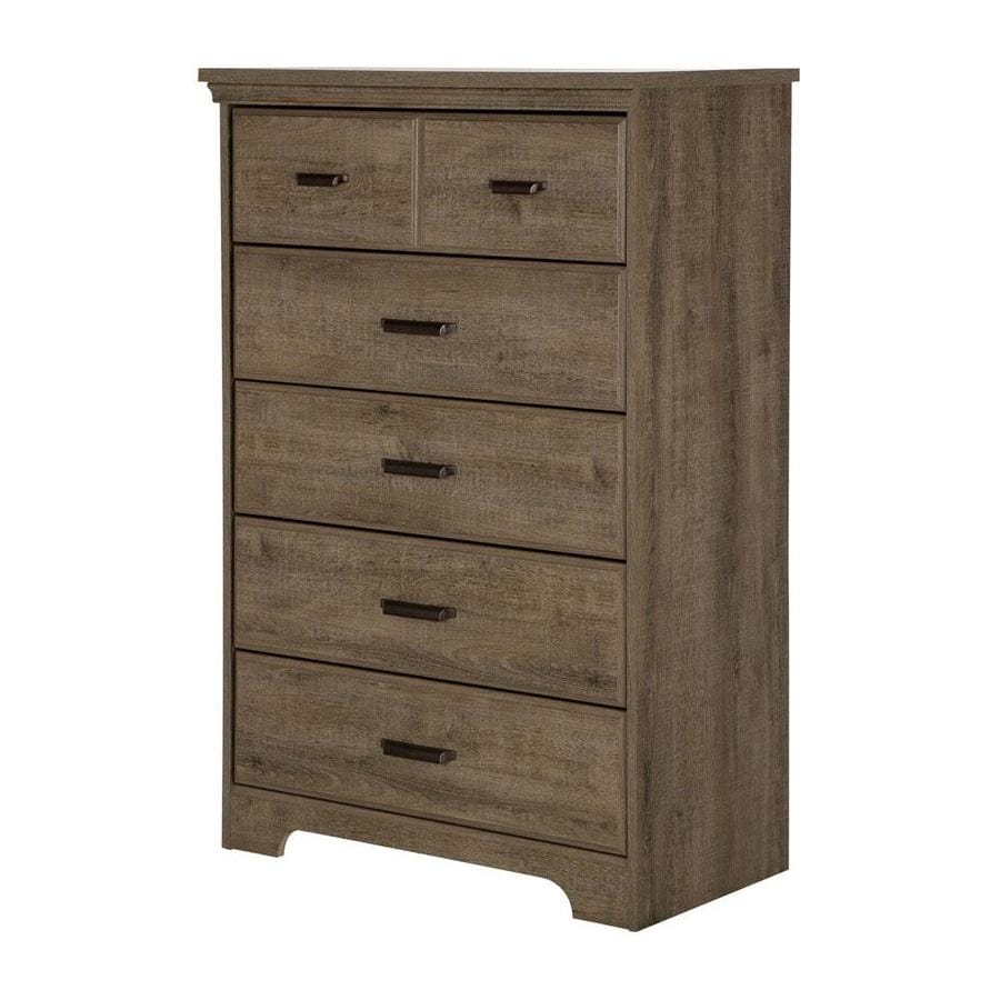 South Shore Furniture Versa Weathered Oak 5 Drawer Chest At Lowes Com