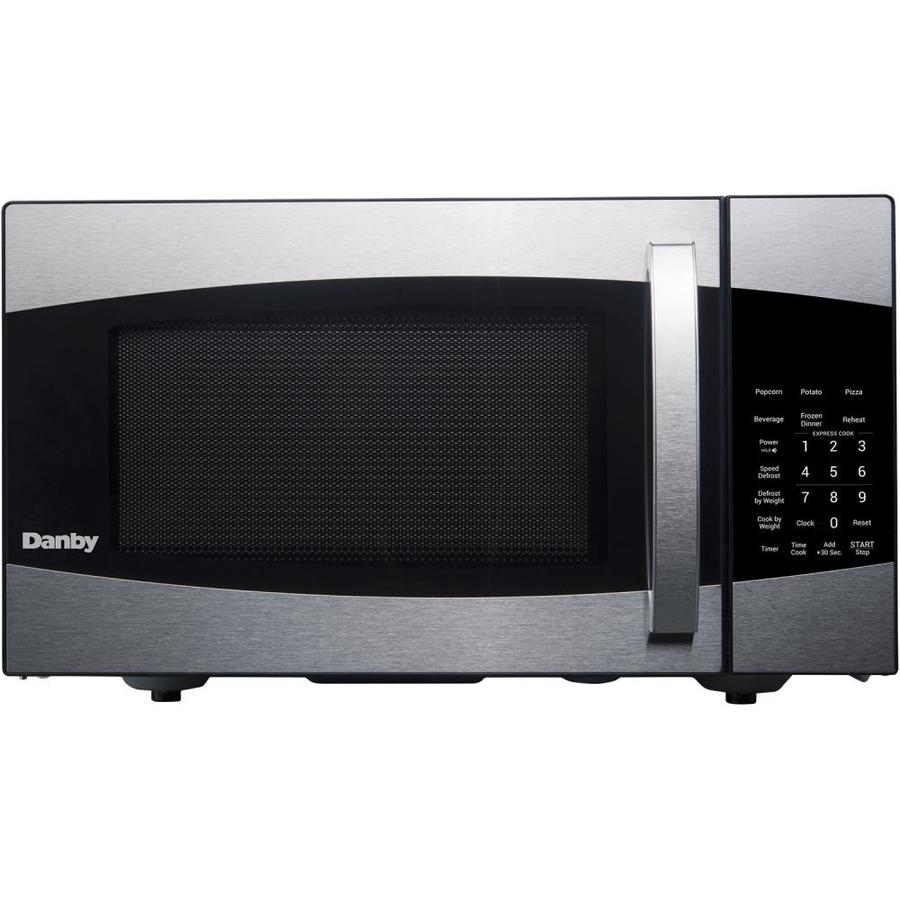 Danby 0.9-cu ft 900-Watt Countertop Microwave (Stainless/Black) at